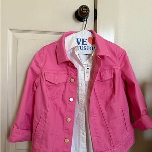 Talbots Bright Pink Jean Jacket